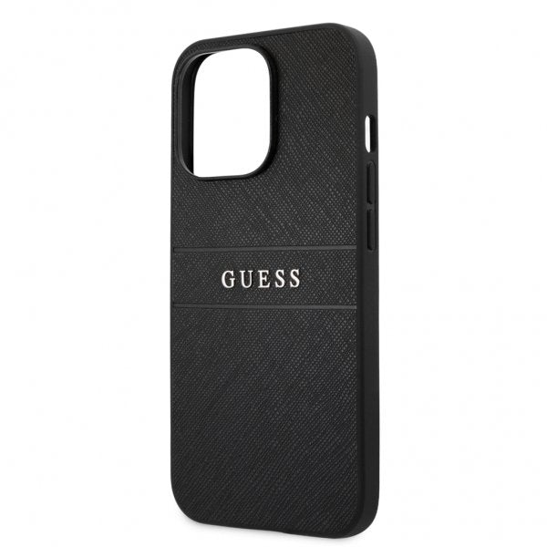 Guess iPhone 13 Pro Max Deksel Hot Stamp Metal Logo Svart