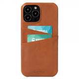 Krusell iPhone 13 Pro Max Deksel Leather CardCover Cognac Brown