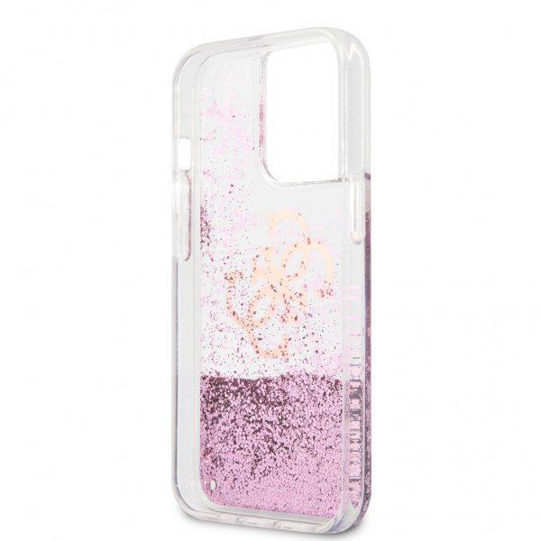 Guess iPhone 13 Pro Max Deksel Liquid Glitter Rosa