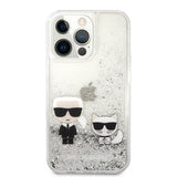 Karl Lagerfeld iPhone 13 Pro Max Deksel Liquid Glitter Sølv