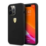 Ferrari iPhone 13 Pro Max Deksel Liquid Silicone Metal Logo Svart