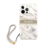 Guess iPhone 13 Pro Max Deksel Marble Design Stripe Grå
