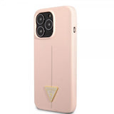 Guess iPhone 13 Pro Max Deksel Metal Triangle Rosa