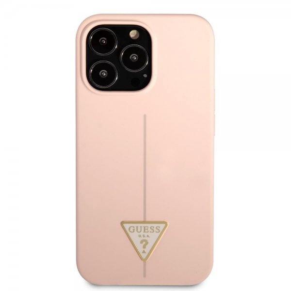 Guess iPhone 13 Pro Max Deksel Metal Triangle Rosa