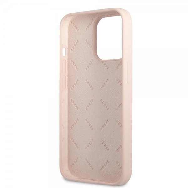 Guess iPhone 13 Pro Max Deksel Metal Triangle Rosa