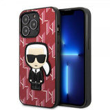 Karl Lagerfeld iPhone 13 Pro Max Deksel Monogram Iconic Patch Rød