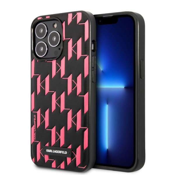 Karl Lagerfeld iPhone 13 Pro Max Deksel Monogram Pattern Rosa