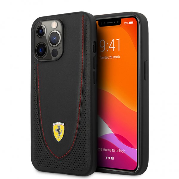 Ferrari iPhone 13 Pro Max Deksel Perforert Svart