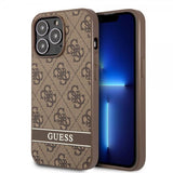 Guess iPhone 13 Pro Max Deksel Printed Stripe Bottom Brun