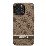 Guess iPhone 13 Pro Max Deksel Printed Stripe Bottom Brun
