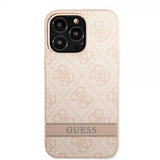 Guess iPhone 13 Pro Max Deksel Printed Stripe Bottom Rosa