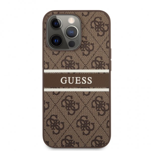Guess iPhone 13 Pro Max Deksel Printed Stripe Brun