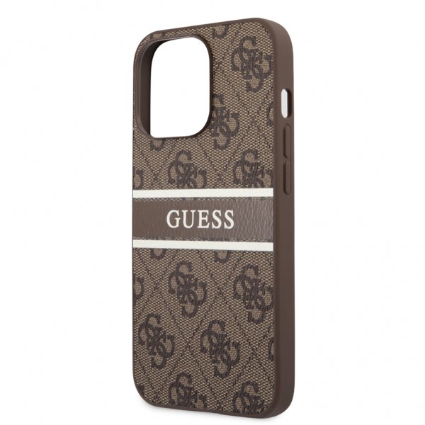 Guess iPhone 13 Pro Max Deksel Printed Stripe Brun