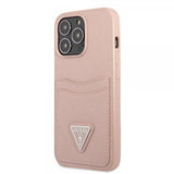 Guess iPhone 13 Pro Max Deksel Saffiano Double Cardslot Rosa