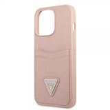 Guess iPhone 13 Pro Max Deksel Saffiano Double Cardslot Rosa