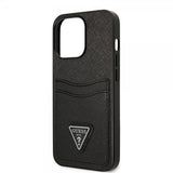 Guess iPhone 13 Pro Max Deksel Saffiano Double Cardslot Svart