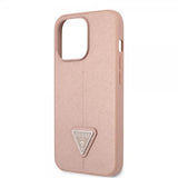 Guess iPhone 13 Pro Max Deksel Saffiano Metal Triangle Rosa