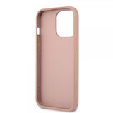 Guess iPhone 13 Pro Max Deksel Saffiano Metal Triangle Rosa