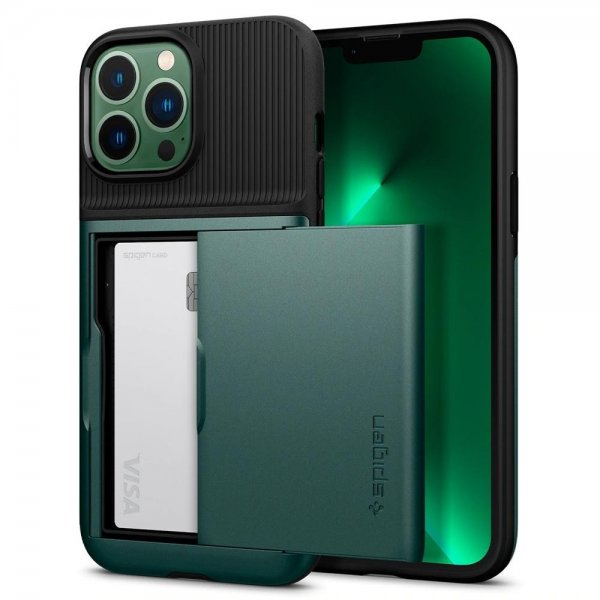 Spigen iPhone 13 Pro Max Deksel Slim Armor CS Midnight Green