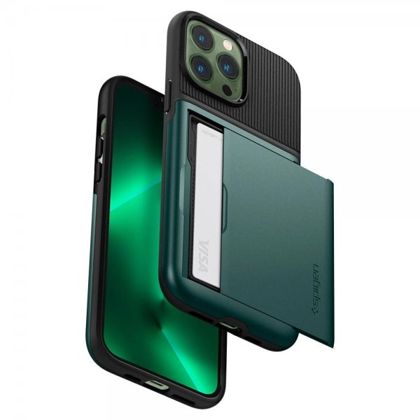 Spigen iPhone 13 Pro Max Deksel Slim Armor CS Midnight Green
