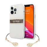 Guess iPhone 13 Pro Max Deksel Stripe Charm Brun
