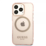 Guess iPhone 13 Pro Max Deksel Translucent MagSafe Rosa