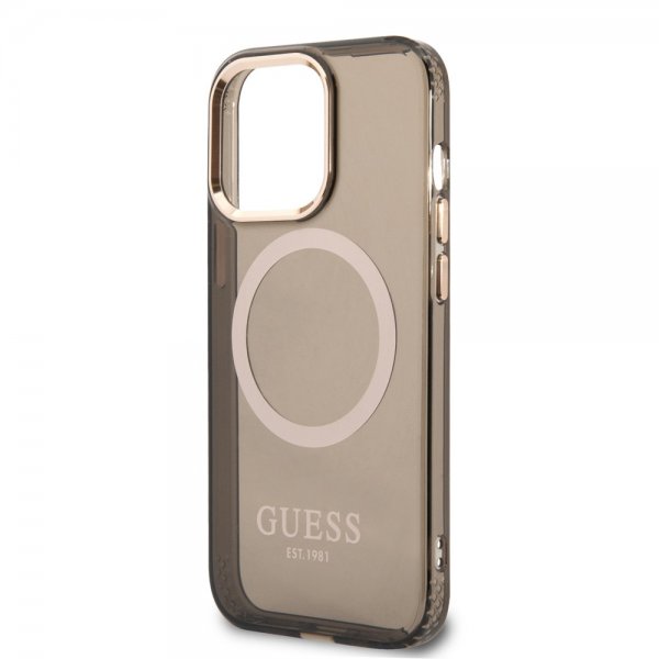 Guess iPhone 13 Pro Max Deksel Translucent MagSafe Svart