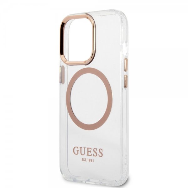 Guess iPhone 13 Pro Max Deksel Transparent MagSafe Gull Transparent