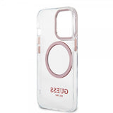 Guess iPhone 13 Pro Max Deksel Transparent MagSafe Rosa Transparent