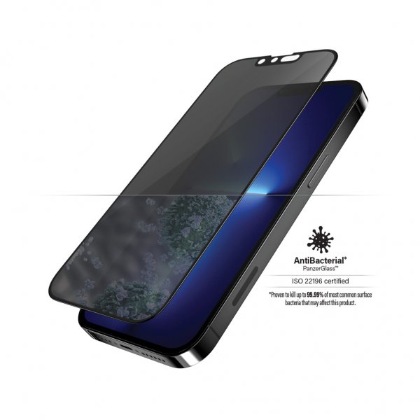 PanzerGlass iPhone 13 Pro Max Skjermbeskytter Edge-to-Edge Case Friendly Privacy