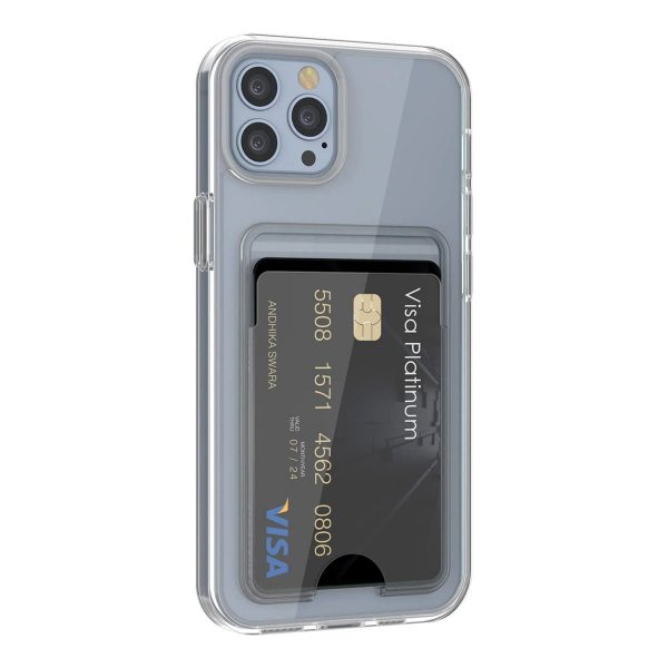 Rvelon iPhone 13 Pro Deksel Kortholder Transparent