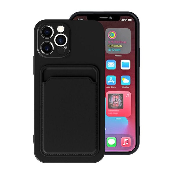 iPhone 13 Pro Deksel Kortholder Svart