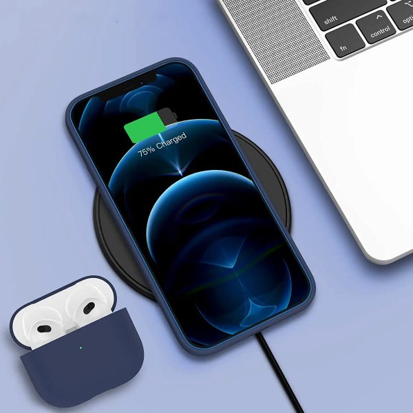 Rvelon iPhone 13 Pro Deksel Silikon Blå