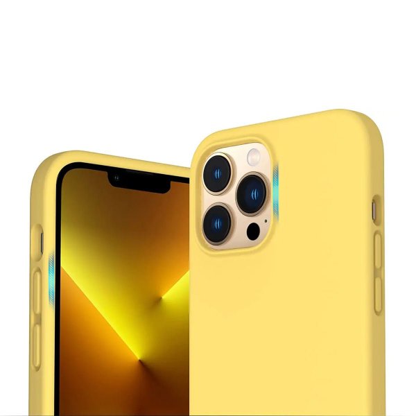 Rvelon iPhone 13 Pro Deksel Silikon Gul