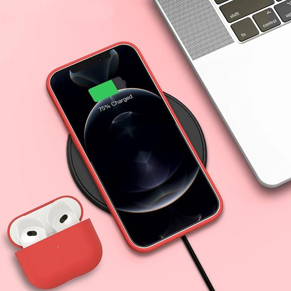 Rvelon iPhone 13 Pro Deksel Silikon Rosa
