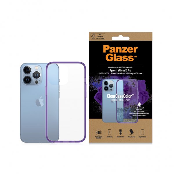 PanzerGlass iPhone 13 Pro Deksel ClearCase Color Grape