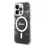 Guess iPhone 13 Pro Deksel Golden Marble MagSafe Svart