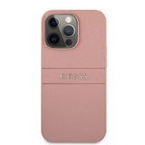 Guess iPhone 13 Pro Deksel Hot Stamp Metal Logo Rosa