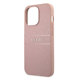 Guess iPhone 13 Pro Deksel Hot Stamp Metal Logo Rosa