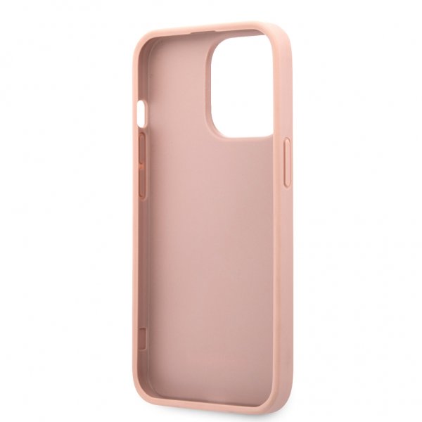 Guess iPhone 13 Pro Deksel Hot Stamp Metal Logo Rosa