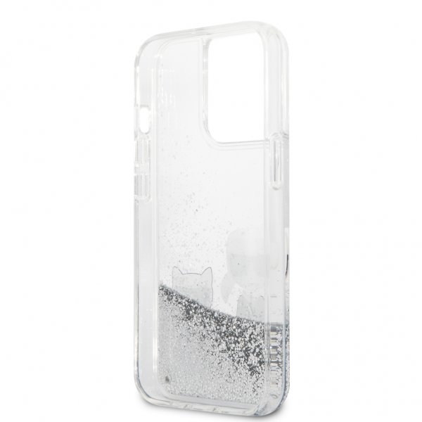 Karl Lagerfeld iPhone 13 Pro Deksel Liquid Glitter Sølv