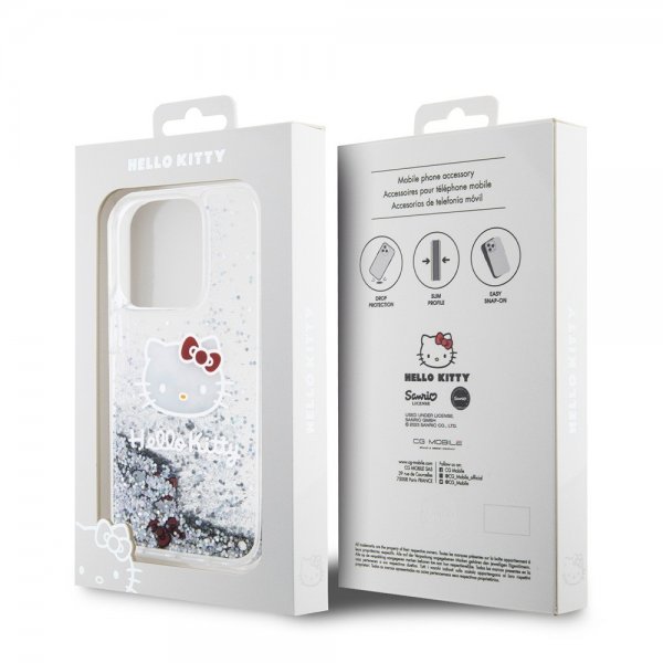 Hello Kitty iPhone 13 Pro Deksel Liquid Glitter Translucent