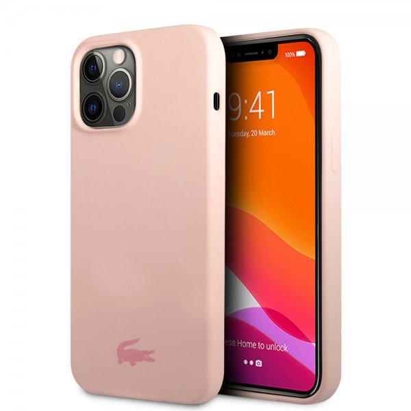 Lacoste iPhone 13 Pro Deksel Liquid Silicone Glossy Logo Rosa