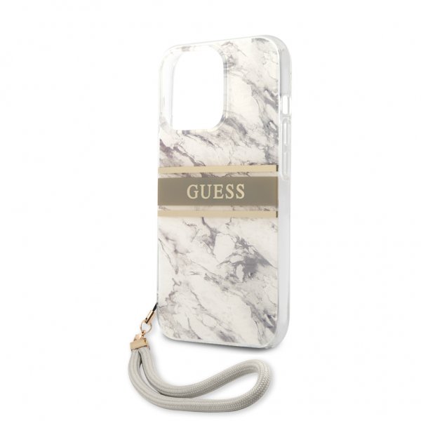 Guess iPhone 13 Pro Deksel Marble Design Stripe Grå