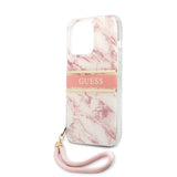 Guess iPhone 13 Pro Deksel Marble Design Stripe Rosa