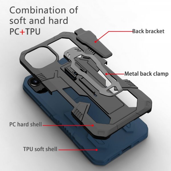 iPhone 13 Pro Deksel med Belteklips Blå