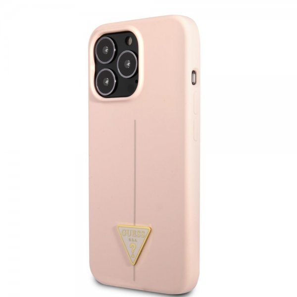 Guess iPhone 13 Pro Deksel Metal Triangle Rosa