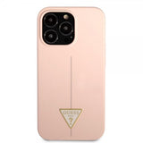 Guess iPhone 13 Pro Deksel Metal Triangle Rosa