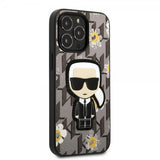 Karl Lagerfeld iPhone 13 Pro Deksel Monogram Iconic Patch Grå