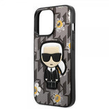 Karl Lagerfeld iPhone 13 Pro Deksel Monogram Iconic Patch Grå